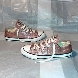Converse Allstars Sneakers, Glitter Pink, Girls size 4Y = Women 5.5